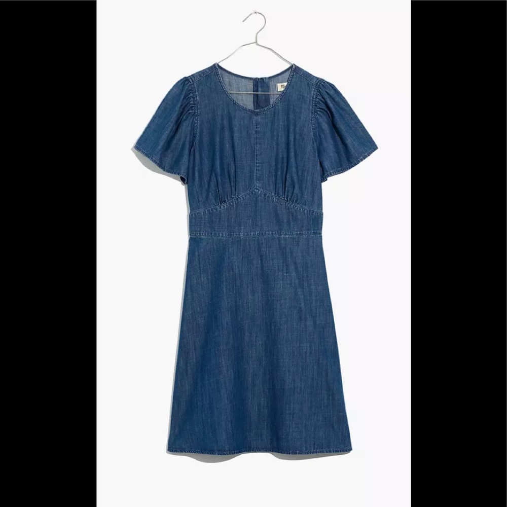 Madewell fit and flare denim dress